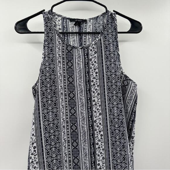 Forever 21 Navy Blue & White Paisley‎ Print Sleeveless Shift Mini Dress Size S - Picture 2 of 8